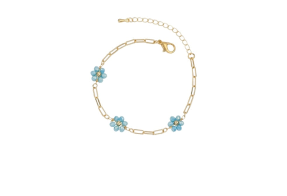 Dainty Beaded Flower Bracelet