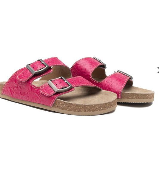 Vibrant Heart Hand Tooled Sandals