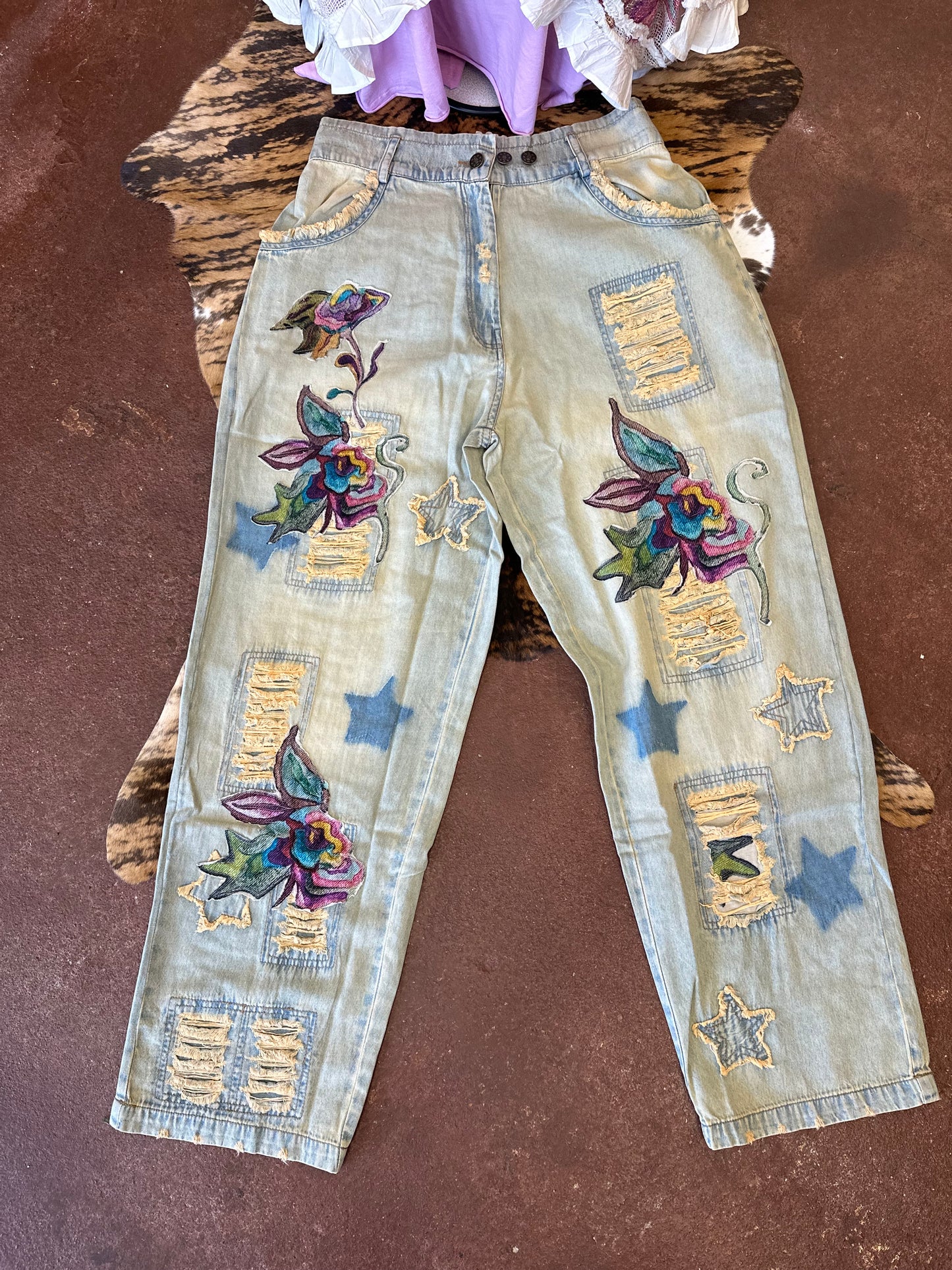 Flower and Peace Jeans