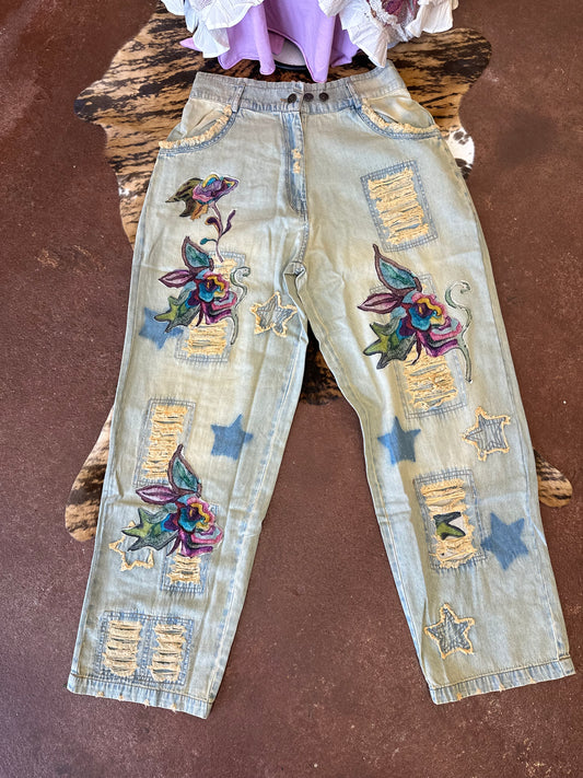 Flower and Peace Jeans