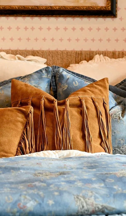 Western Suede Tassel Pillow