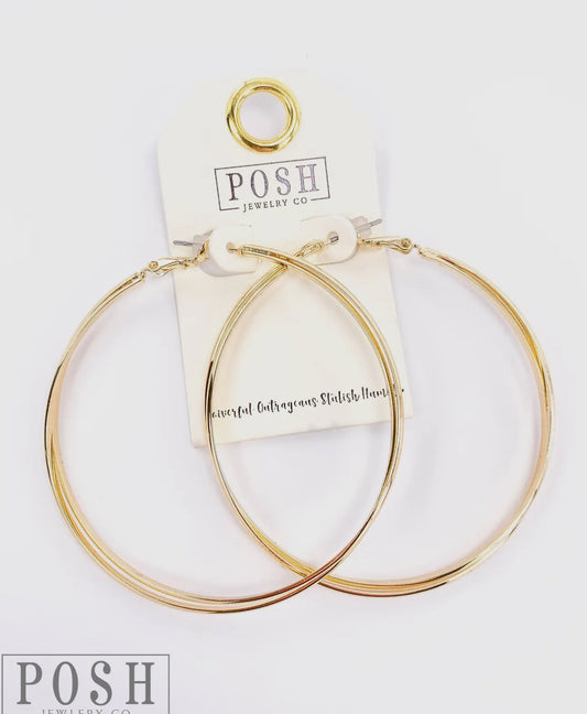 Double Twist Hoop Earrings