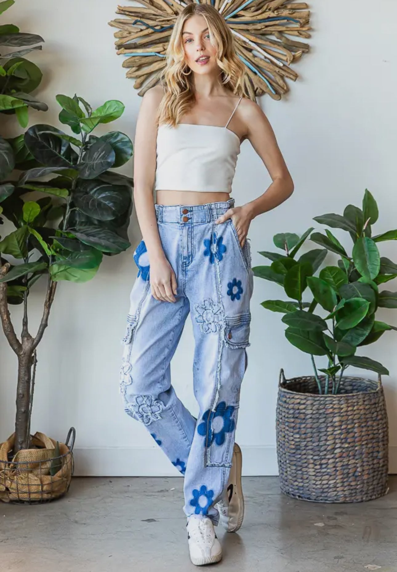 Daisy Cargo Denim Pants