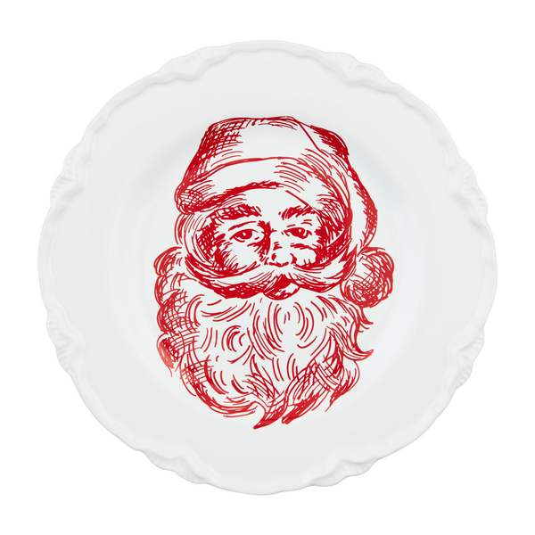 Santa Toile Dessert Plate