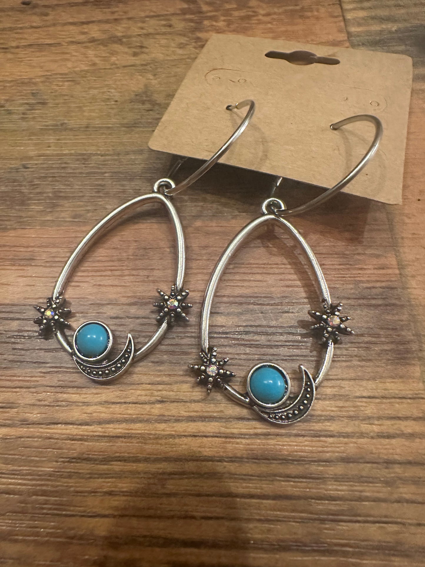 Turquoise Moon Earrings