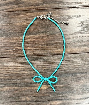 Turquoise Bow Necklace