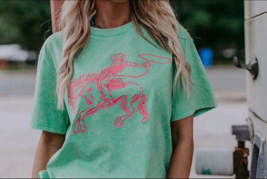 Neon Rodeo Embroidered Crop Tee