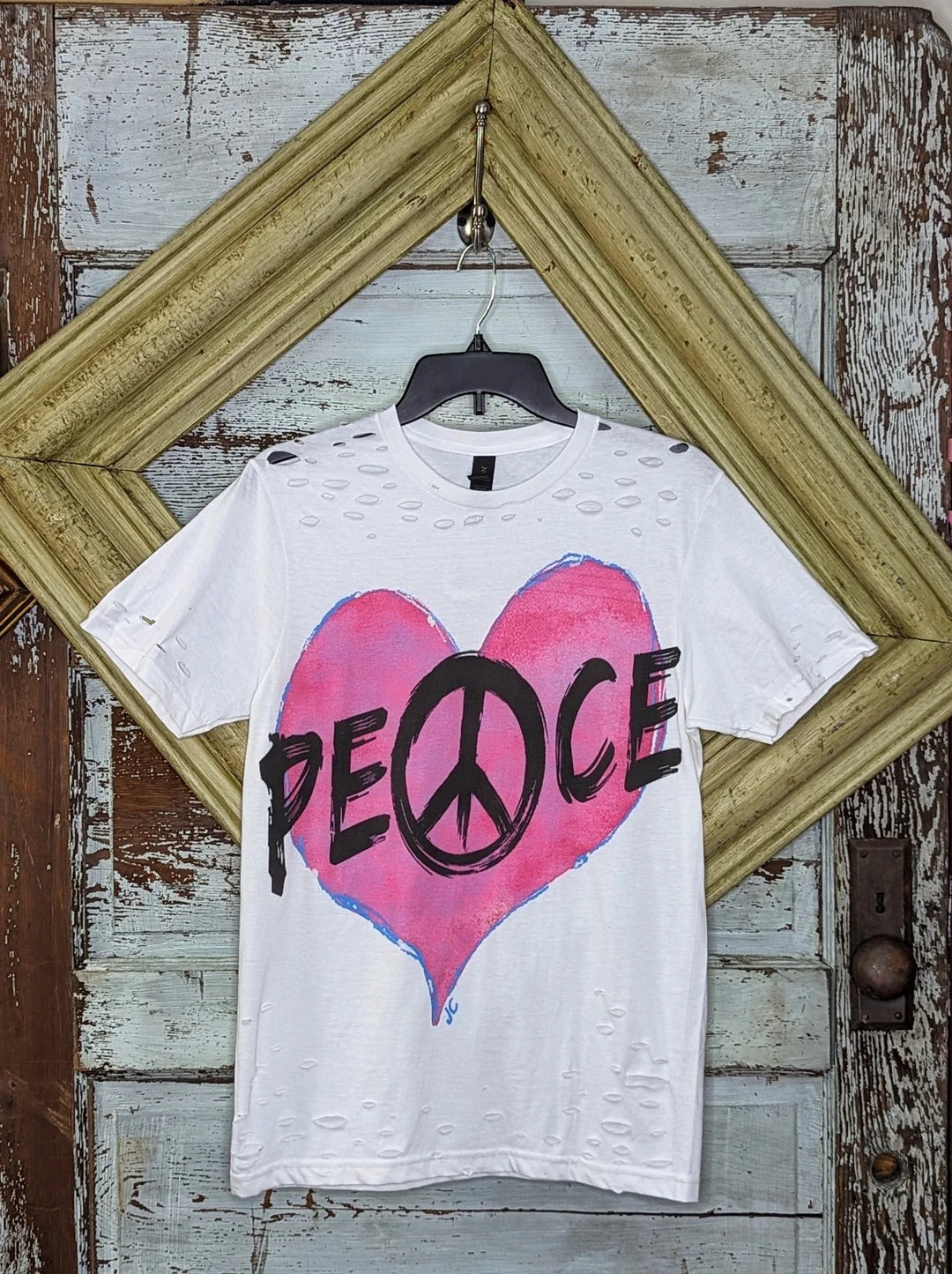 Peace Sign Heart Tshirt