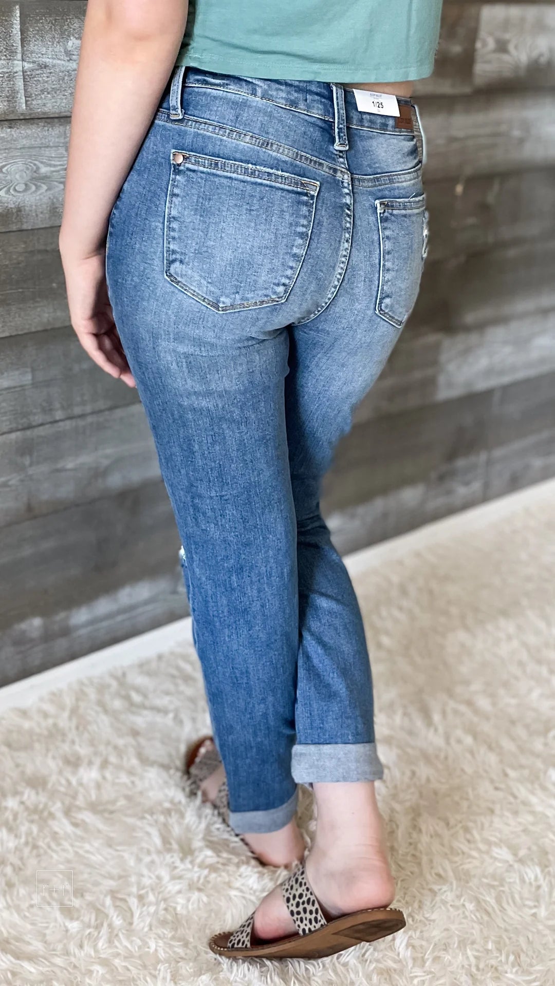 Judy Blue Hi-Waist Cuffed Boyfriend Jean