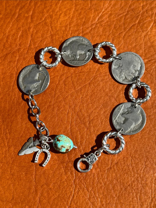 Buffalo Nickel Charm Bracelet