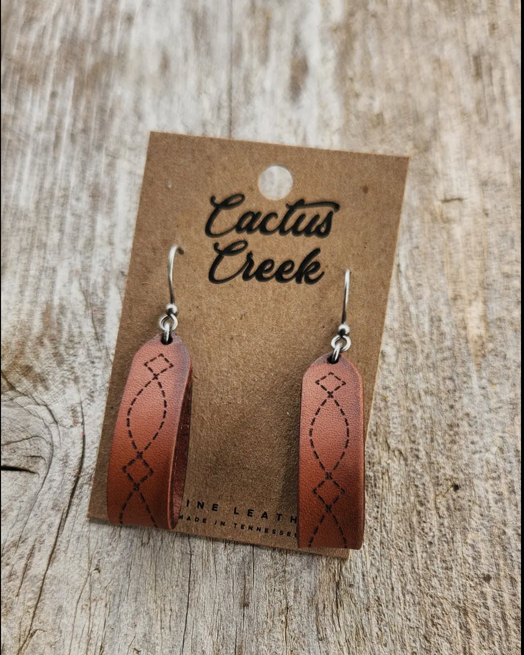 Latigo Handmade Genuine Leather Western Earrings