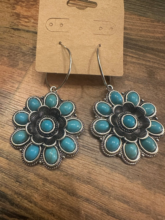 Turquoise Flower Earrings