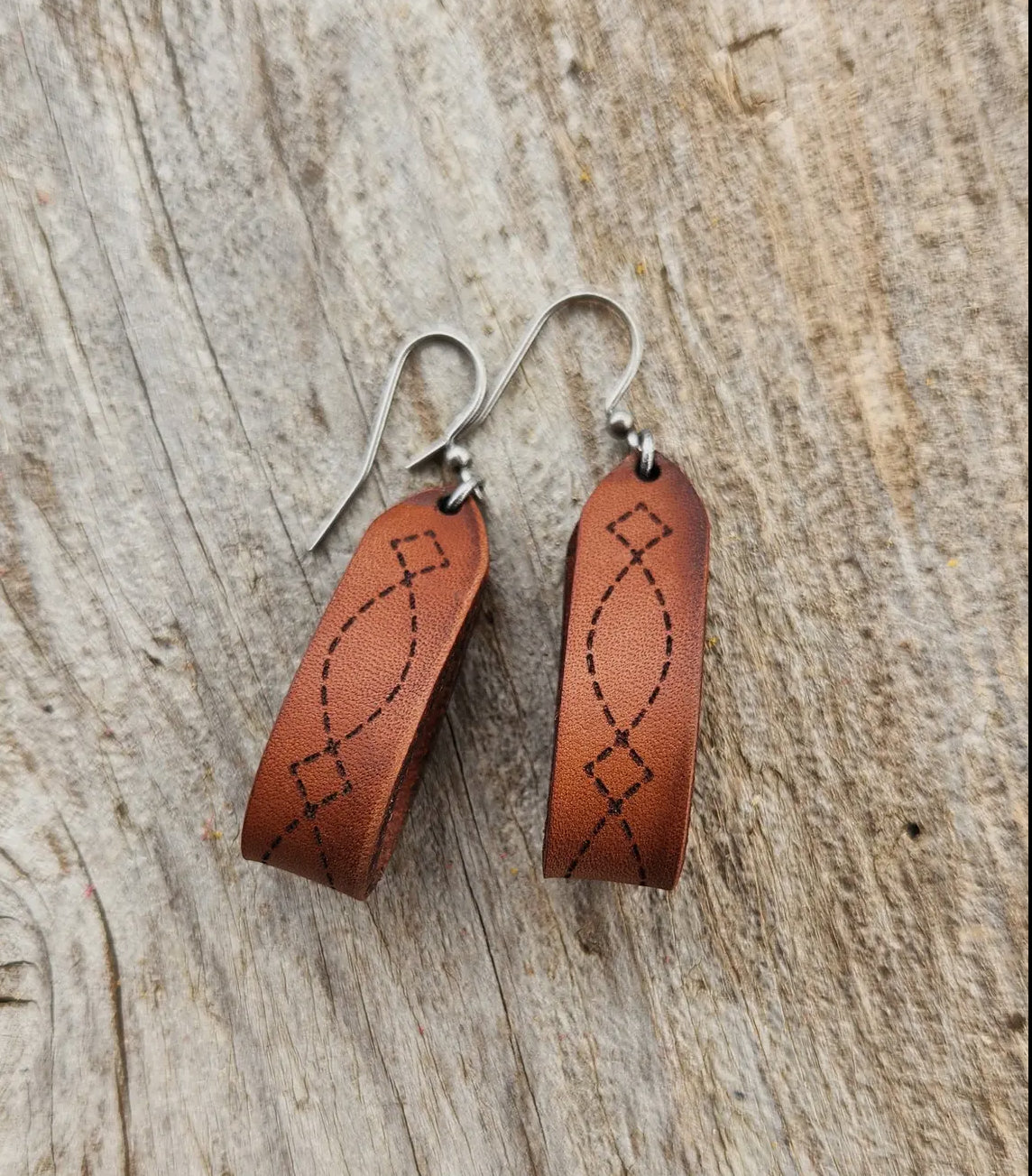 Latigo Handmade Genuine Leather Western Earrings