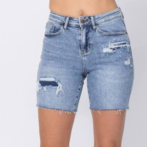 Judy Blue Denim Patch Shorts