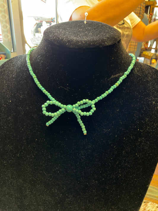 Turquoise Bow Necklace