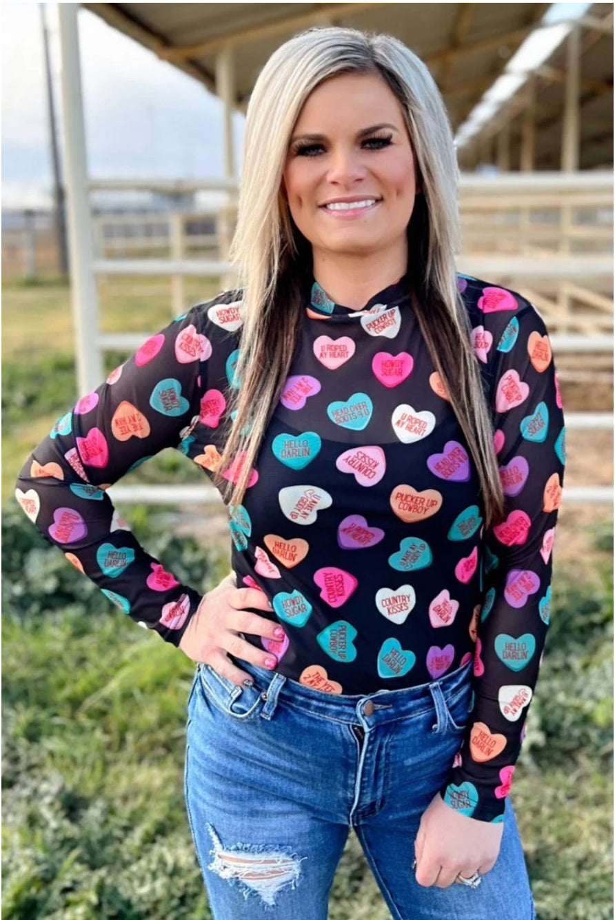 Cowboy Sweetheart Mesh Top