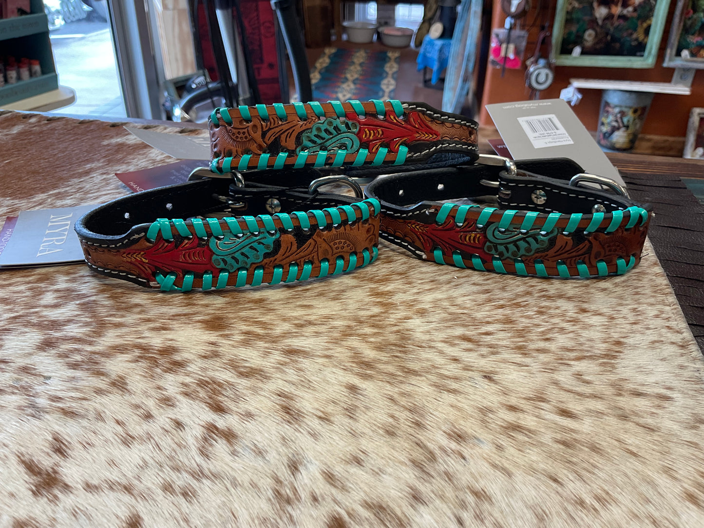 Myra Tooled Leather Dog Collar