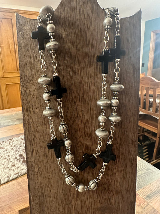 Beads & Cross Necklace