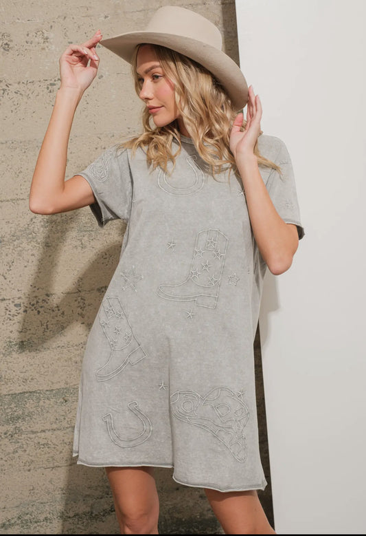 Cowboy Crew T-Shirt Dress