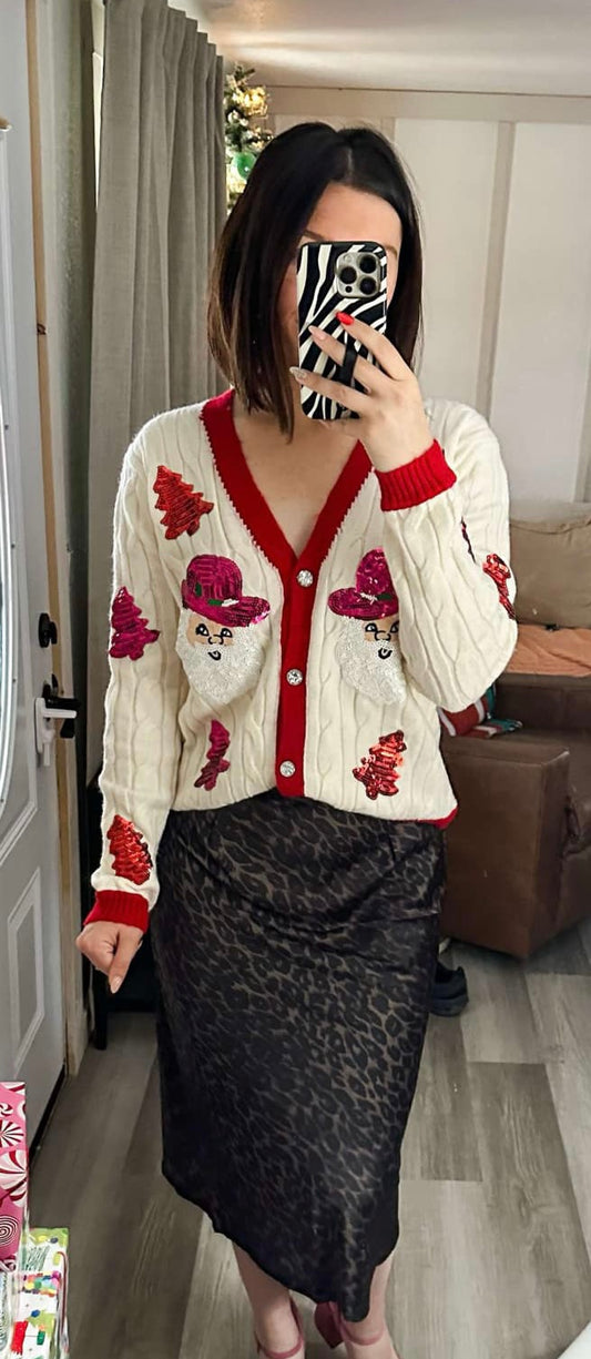 Christmas Patches Cardigan