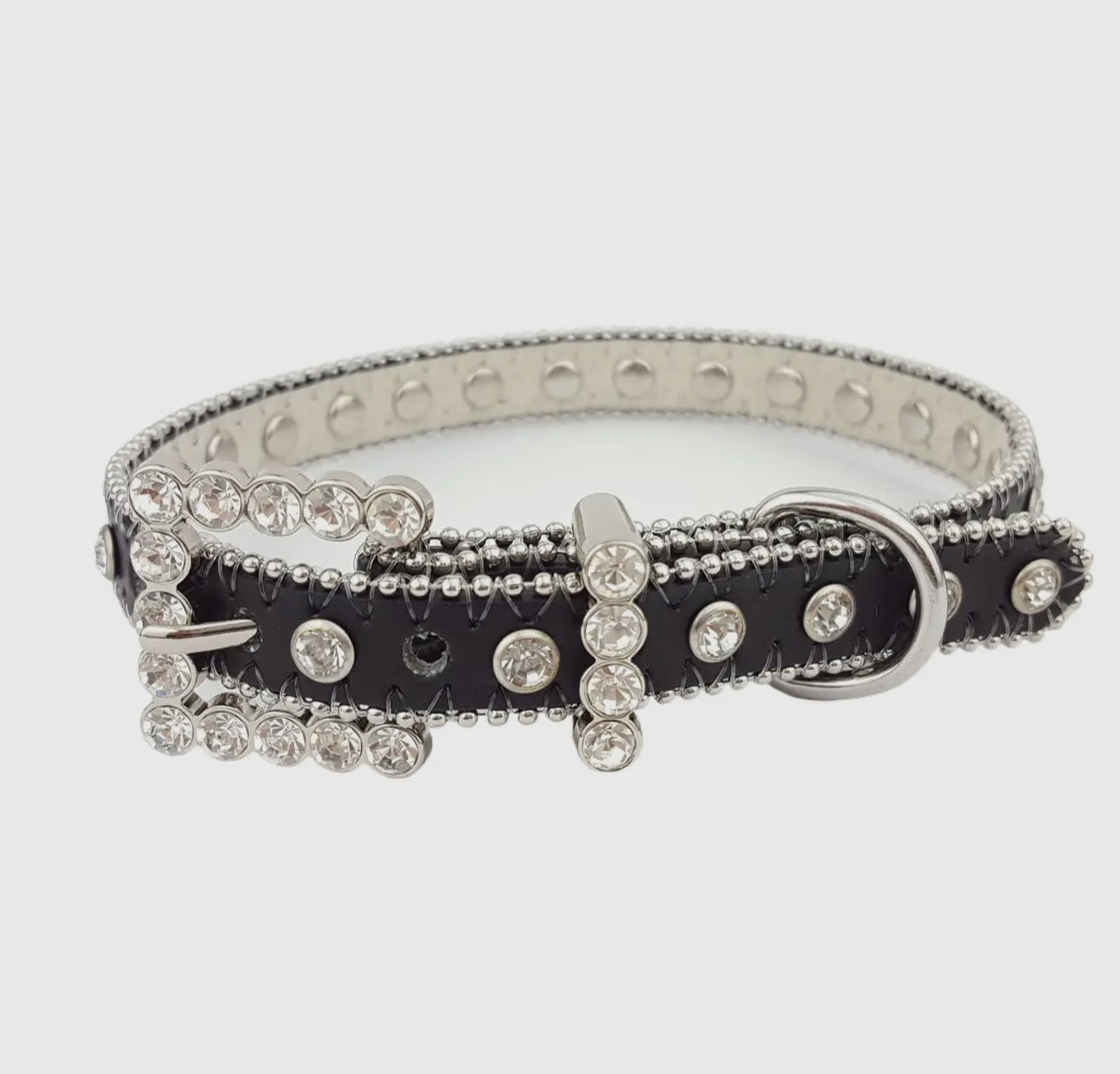 Skinny Crystal Dog Collar