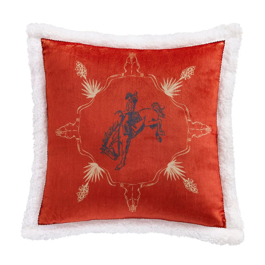 Bucking Bronco Sherpa Pillow