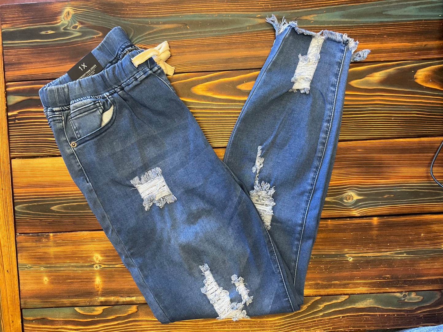 American Bazi Distressed Denim Jogger