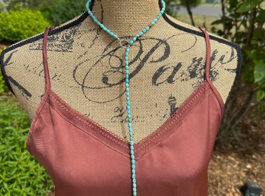 Turquoise Lariat / Adjustable Necklace