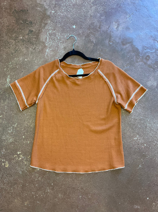 Rust Waffle Knit