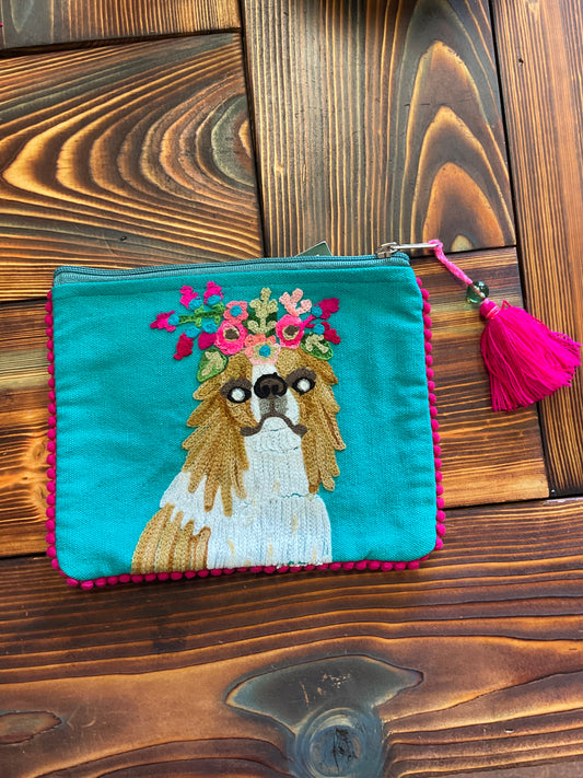 Puppy Dog Multi Colored Pouch