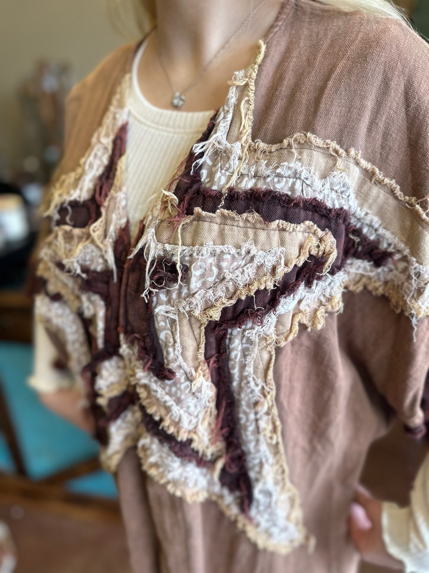 Oil & Hali Brown Star Cardigan