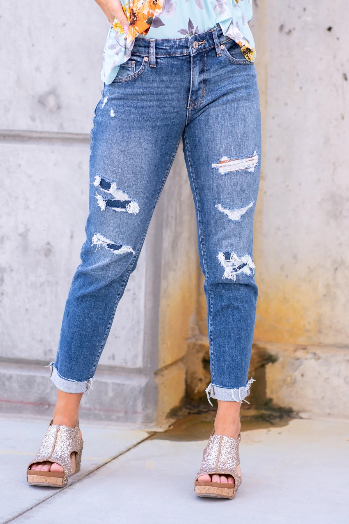 Kancan Patched Denim