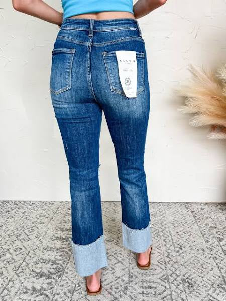 High Rise Wide Cuff Jeans