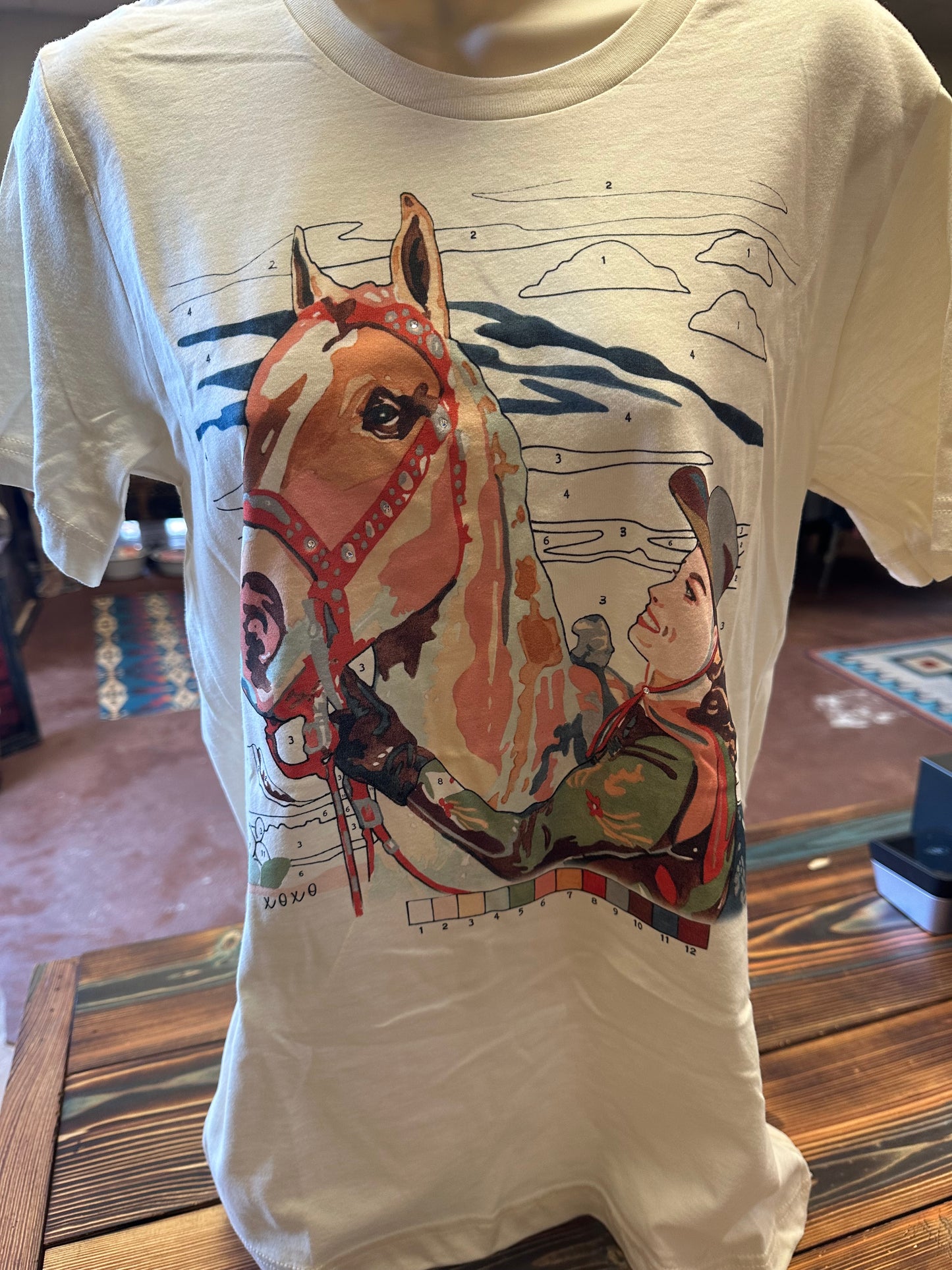 Paint By Numbers Cowgirl Tee