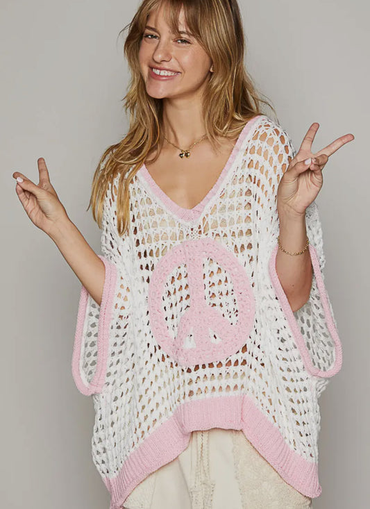 Oversized Peace Sign Sweater