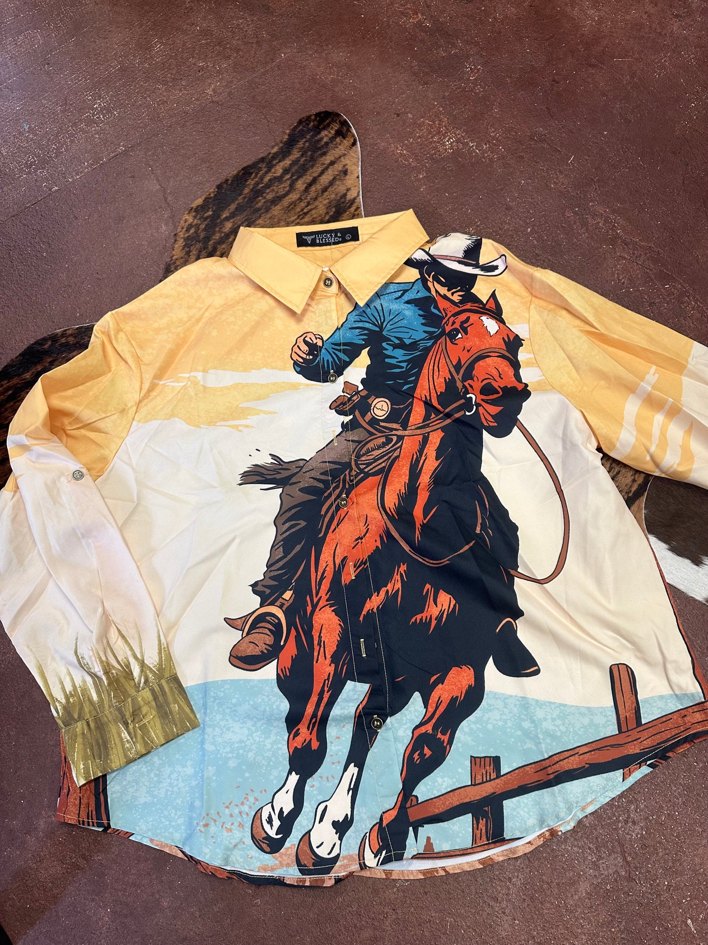 Cowboy Rancher Pearl Snap Shirt with Shorts