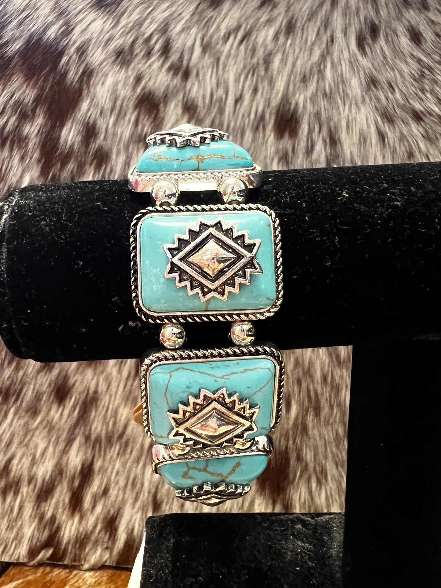 Rectangle Aztec Stone Bracelet