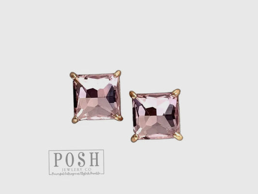 Square Rhinestone Earrings