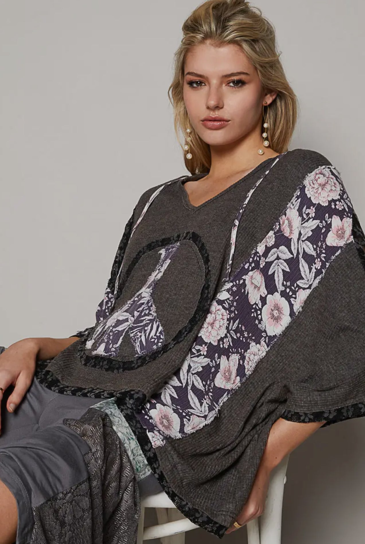 Floral Peace Patch Top