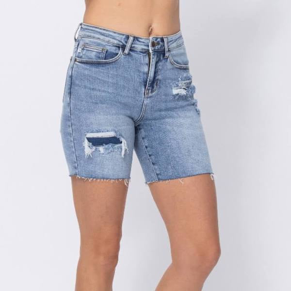 Judy Blue Denim Patch Shorts