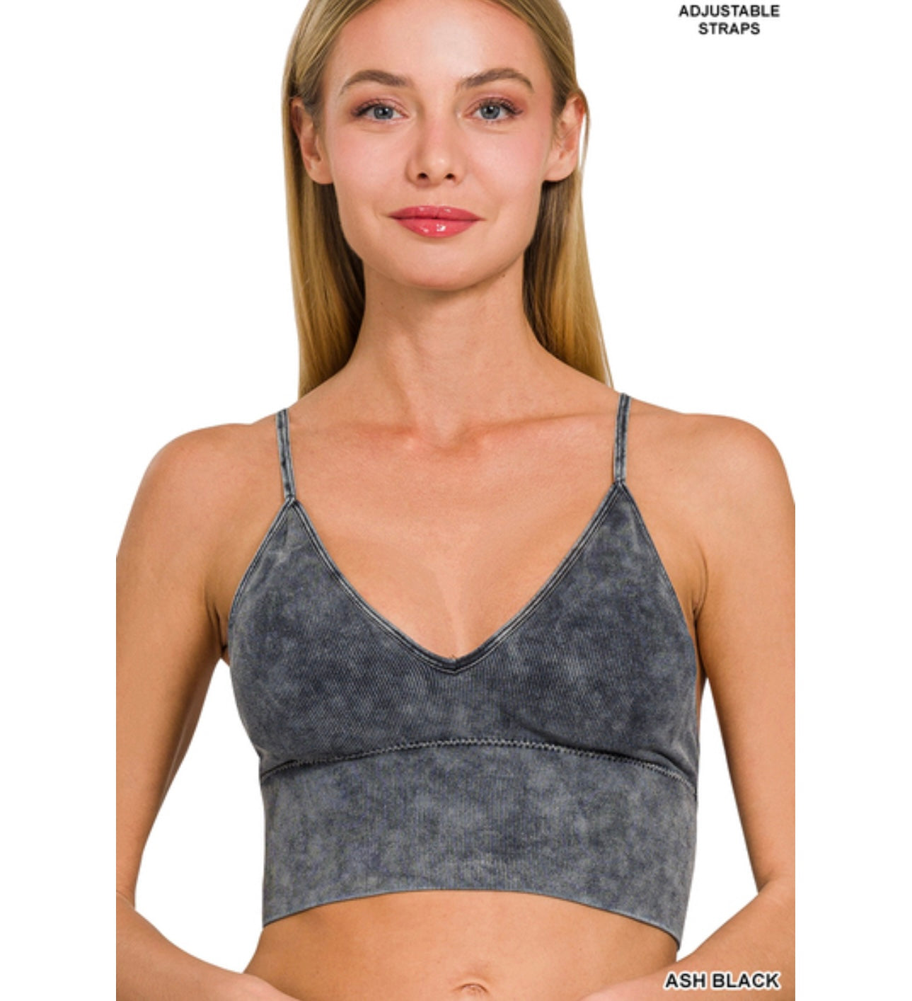 Zenana Washed Ribbed Tank w/Bra