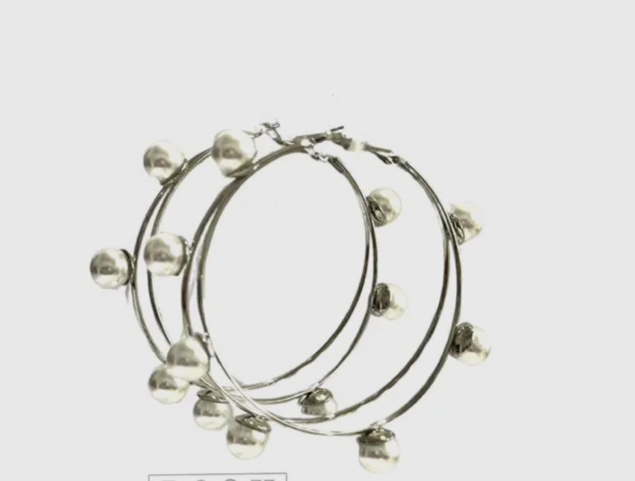 Pearl Bead Hoop Earrings