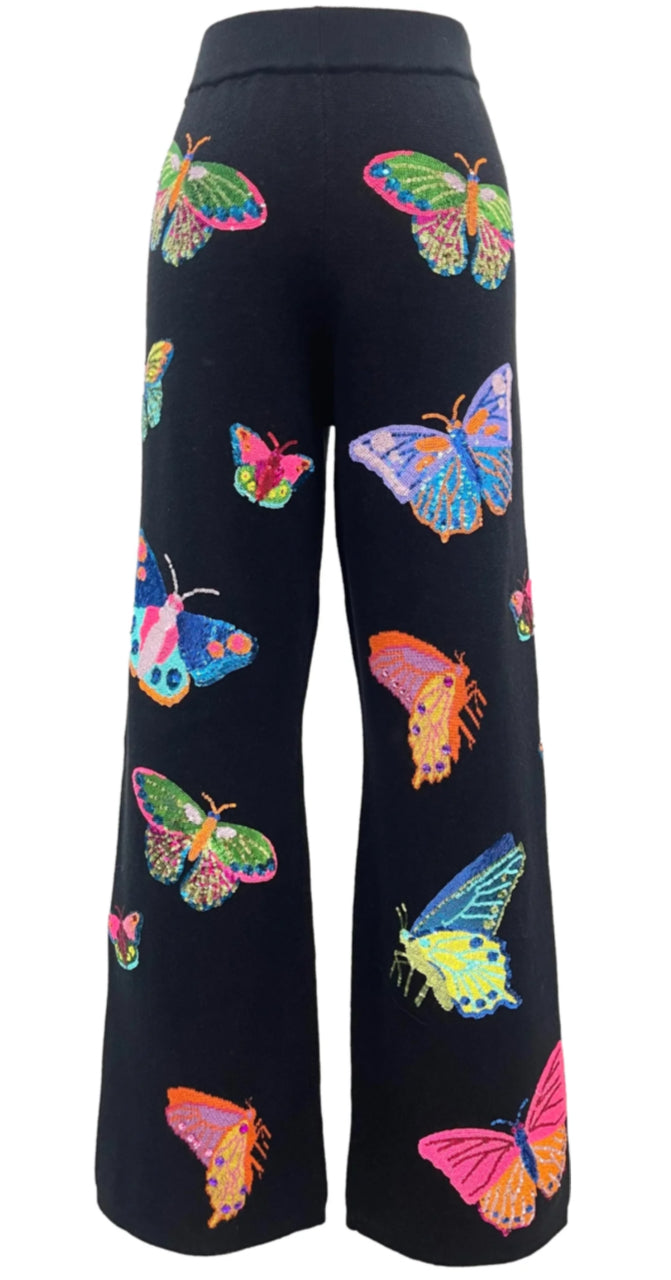 Black Big Butterfly Pants