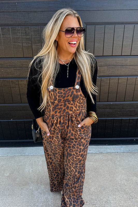 Cheetah Boho Overalls