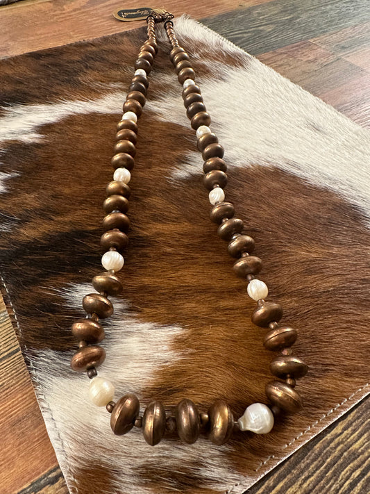 Copper Pearl Necklace