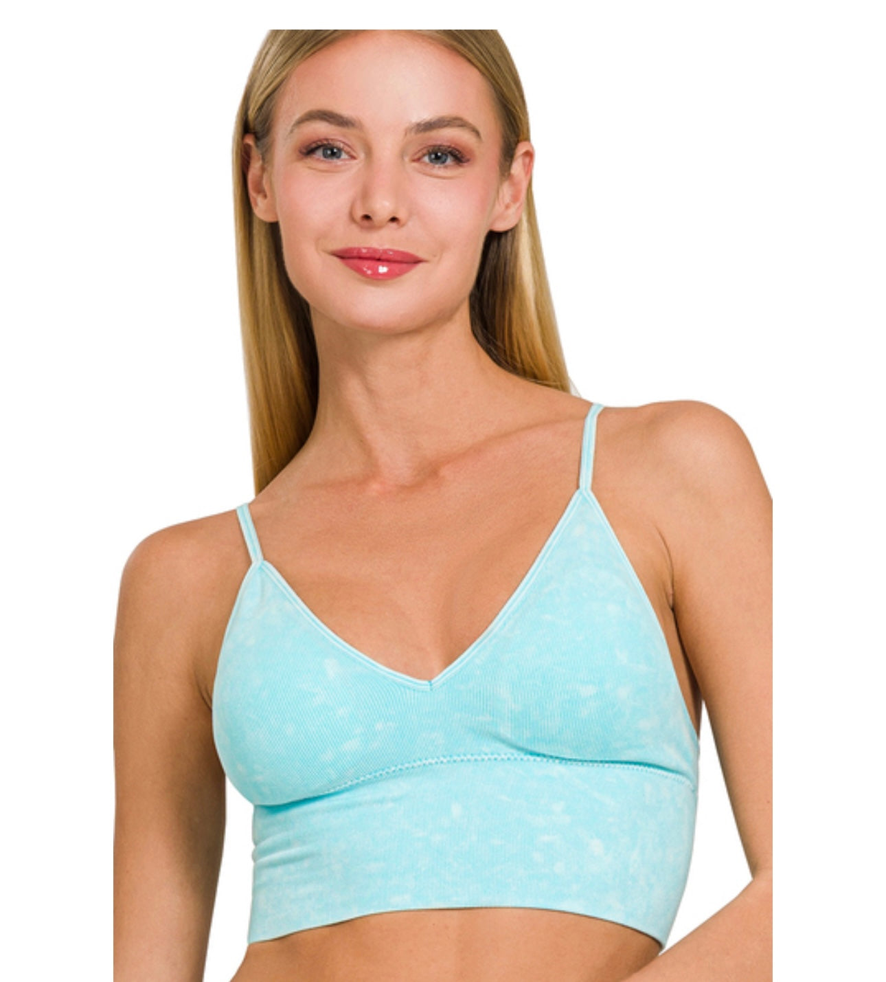 Zenana Washed Ribbed Tank w/Bra