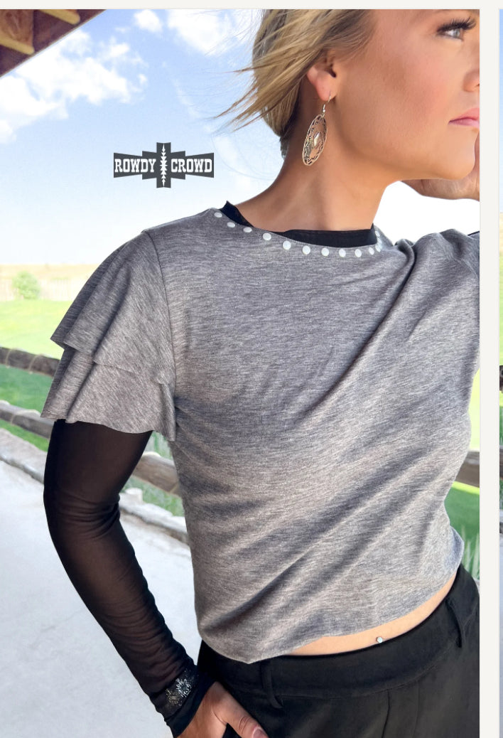 Mustang Mesh Sleeve Top