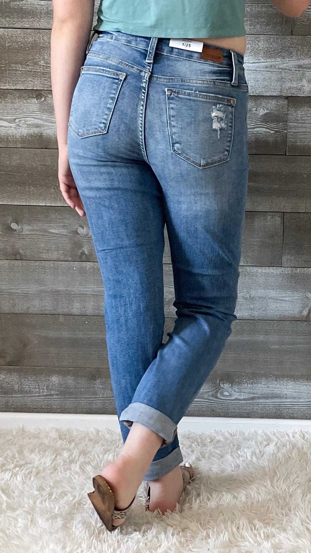 Judy Blue Hi-Waist Cuffed Boyfriend Jean