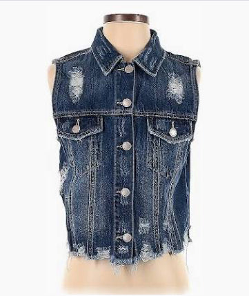 Distressed Crop Vest