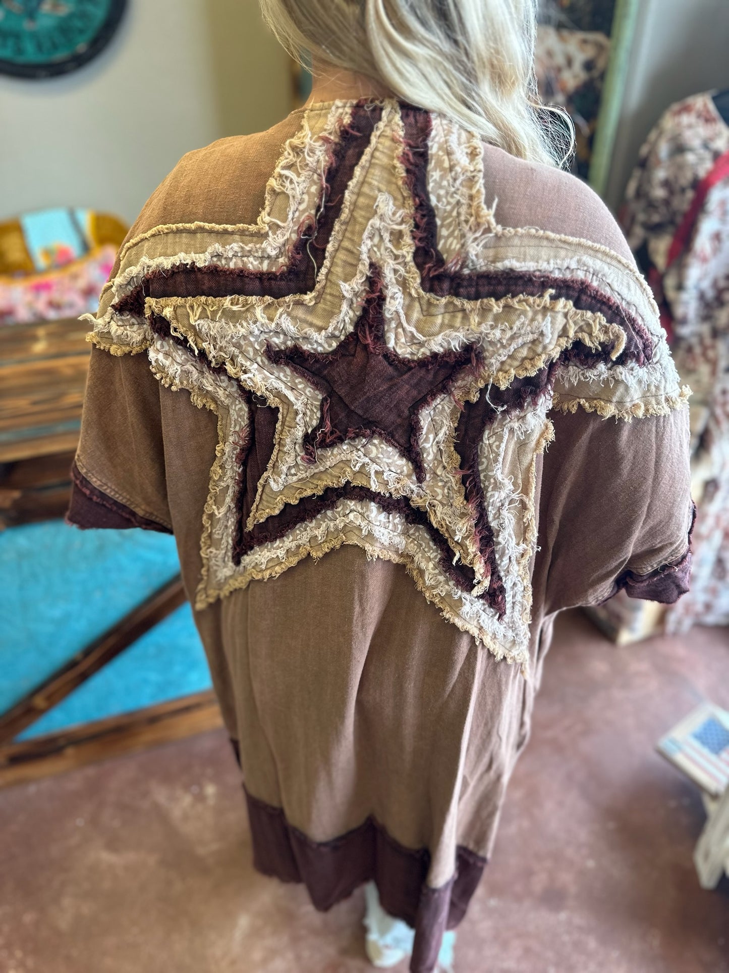 Oil & Hali Brown Star Cardigan